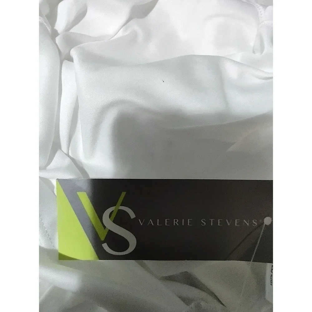 Valerie Stevens Shirt Women's Size Medium Long Sleeve Lined Holiday Glitz  White